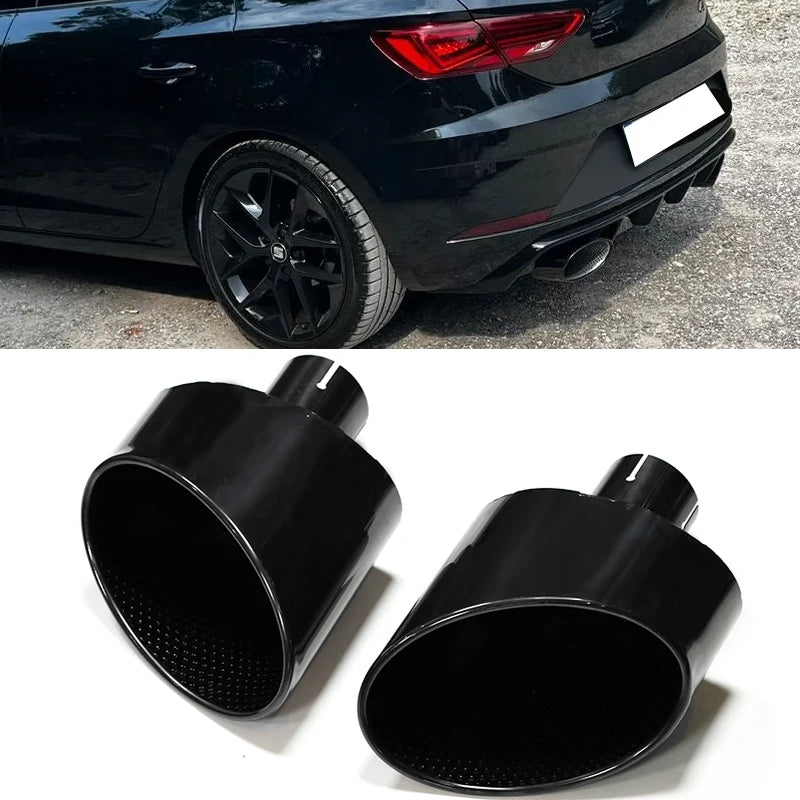 Oval Exhaust Tip For For Audi A3 A4 A5 A6 A7 Upgrade To RS3 RS4 RS5 RS6 RS7 Look Tailpipe Nozzle Exhaust System Muffler Tip