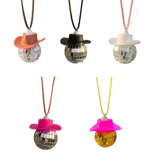 Disco Hat Ball Pendant Car Charm Rear View Mirror Household Supplies for Wedding New Year Party Background Decoration