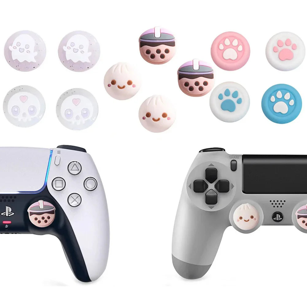 Cute Silicone Thumb Stick Grip Cap Joystick Cover For Sony PS5 PS4 PS3 Xbox One/360 Slim Series X/S Switch Pro ThumbStick Case