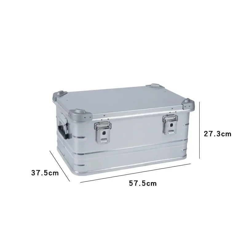 Outdoor Camping Storage Box Aluminium Alloy 80L Large Travel Storage Box Car Trunk Organizer Portable Natural Hiking Accessories
