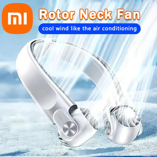 Xiaomi New Wearable Neck Fan Portable Air Conditioner USB Rechargeable High Power Bladeless Turbine Fan Suitable for Outdoor