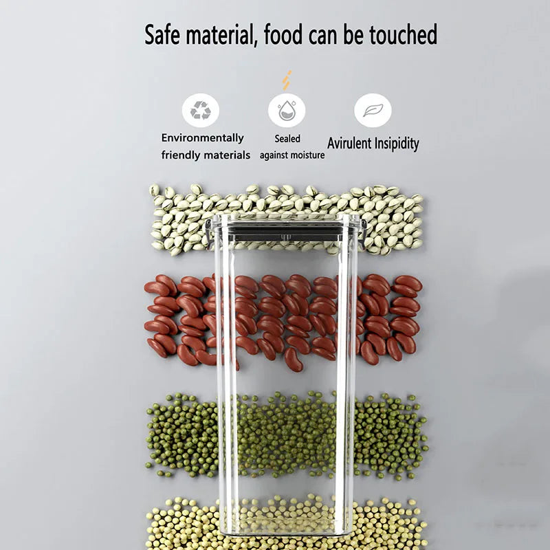 1PC Airtight Food Storage Containers Set WithLids, Candy Jars With Lids, Plastic Dry FoodCanisters For Kitchen Pantry Organizati