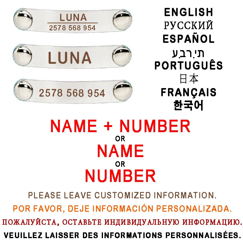 Reflective Cat Collar Custom Engraved ID Personalized with Bell Puppy Pet Breakaway Necklace Accessories Nameplate Collar