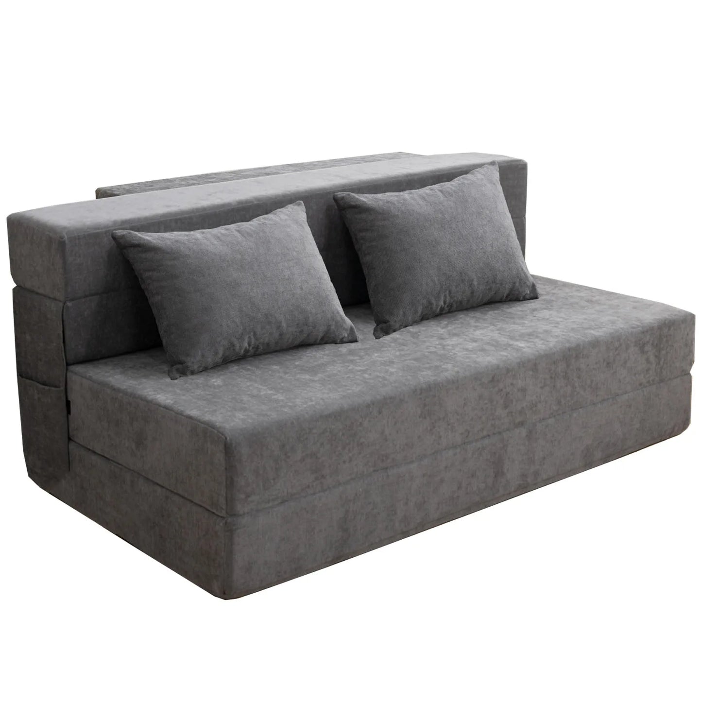 Orhopui Folding Sofa Bed-Convertible Sleeper Chair With Pillow, Fold Out Couch, ,Living Room/Dorm/Guest Room/Home Office, Gray