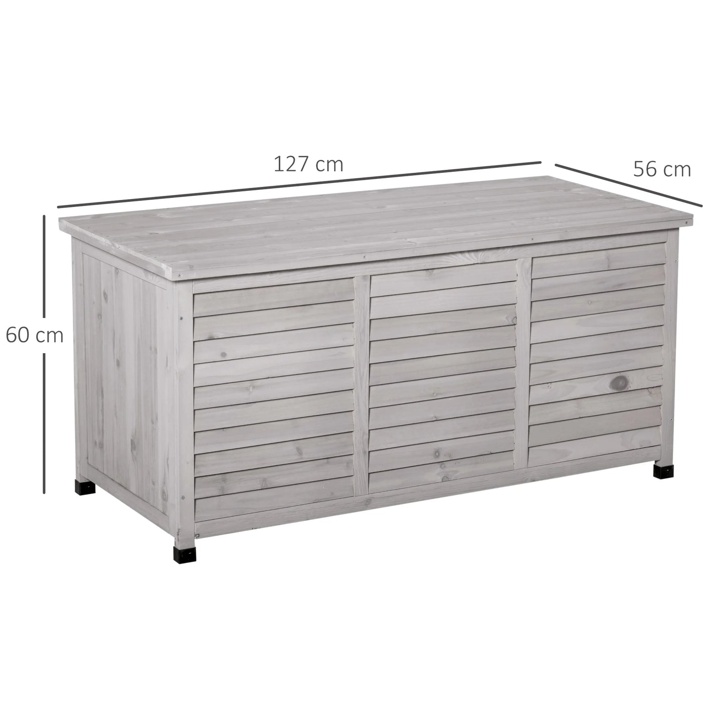 Outsunny Outdoor Storage Chest 284L Waterproof with Gray Opening Lid