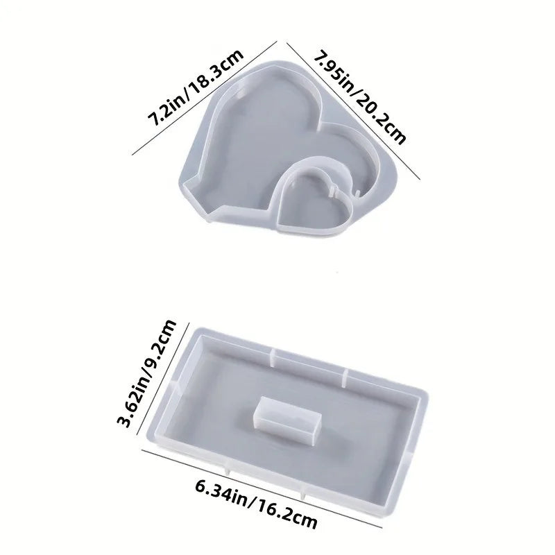 Heart Photo Frame Resin Molds Epoxy Resin Picture Frame Mold Handmade Silicone Mold Resin Casting Molds for DIY Valentine's Day