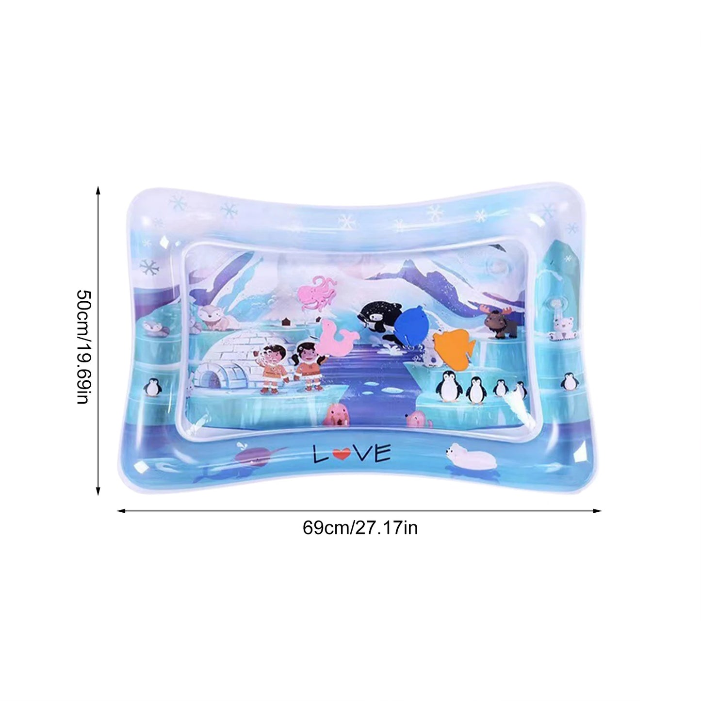 Sensory Water Play Mat For Cats Dogs Water Sensory Pad Thickened Water Sensory Playmat With Fish Pets Summer Playing Water Pad