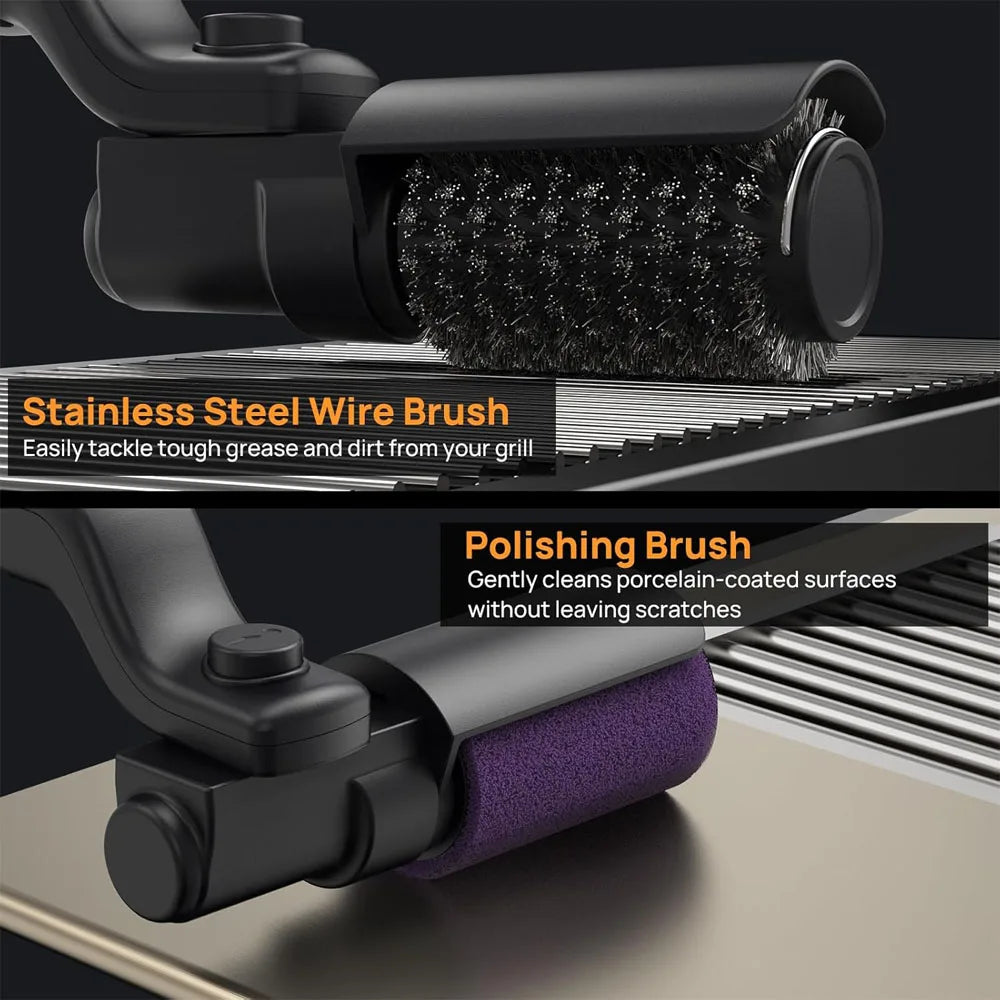 Electric Rotating BBQ Grill Brush Heavy Duty Grease Cleaner New Roller Brush Cleaning Barbecue Grid Brush Tool or Brush Head