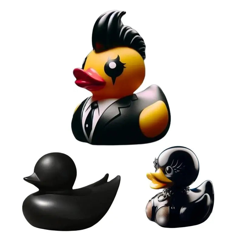 Punk Duck Figurines Punky Animal Desk Figurine Cool Cartoon Resin Duck Statue Decorative Horror Collectible For Desktop