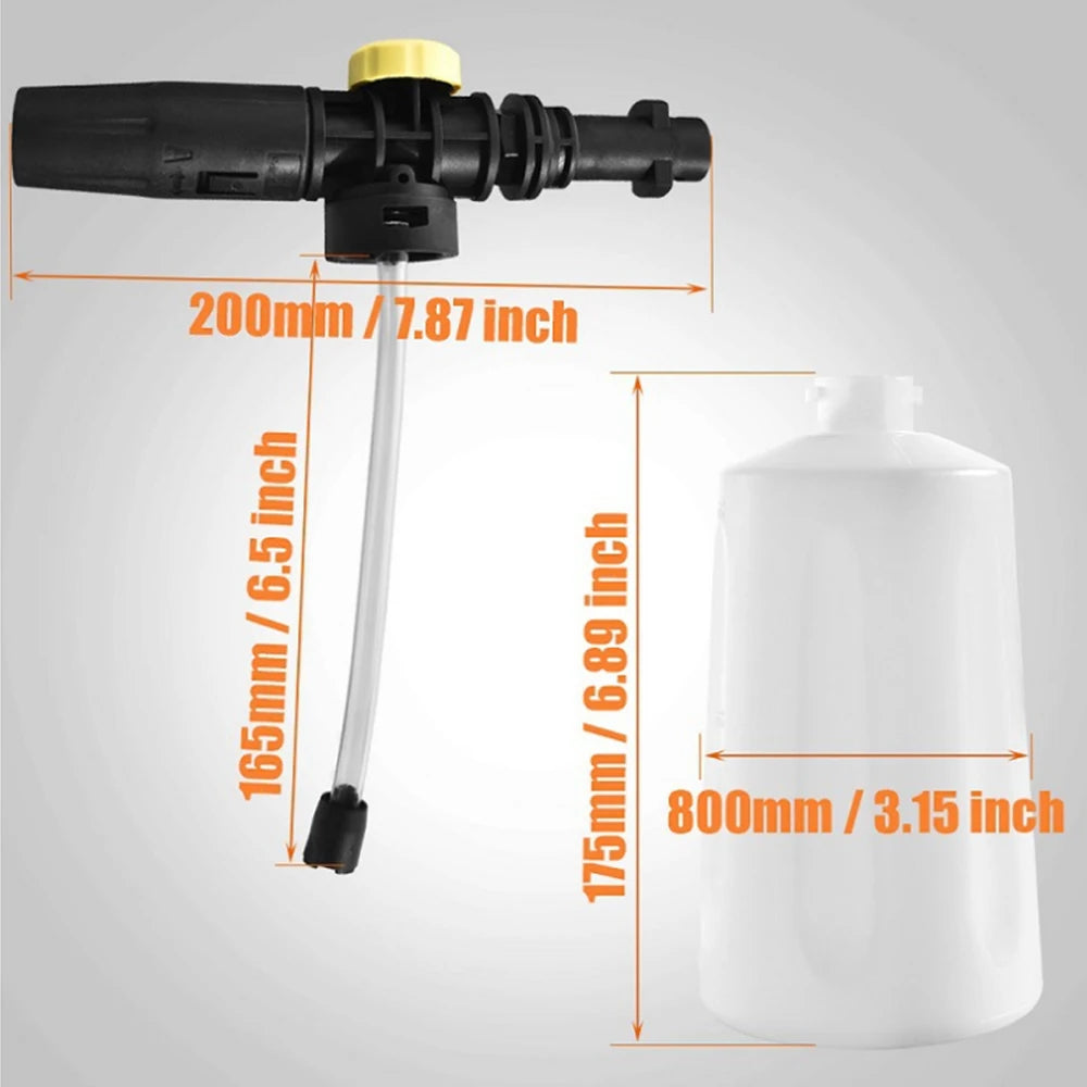 750ML Snow Foam Lance For Karcher K Series/ Lavor Car Pressure Washers Soap Foam Generator With Adjustable Sprayer Nozzle