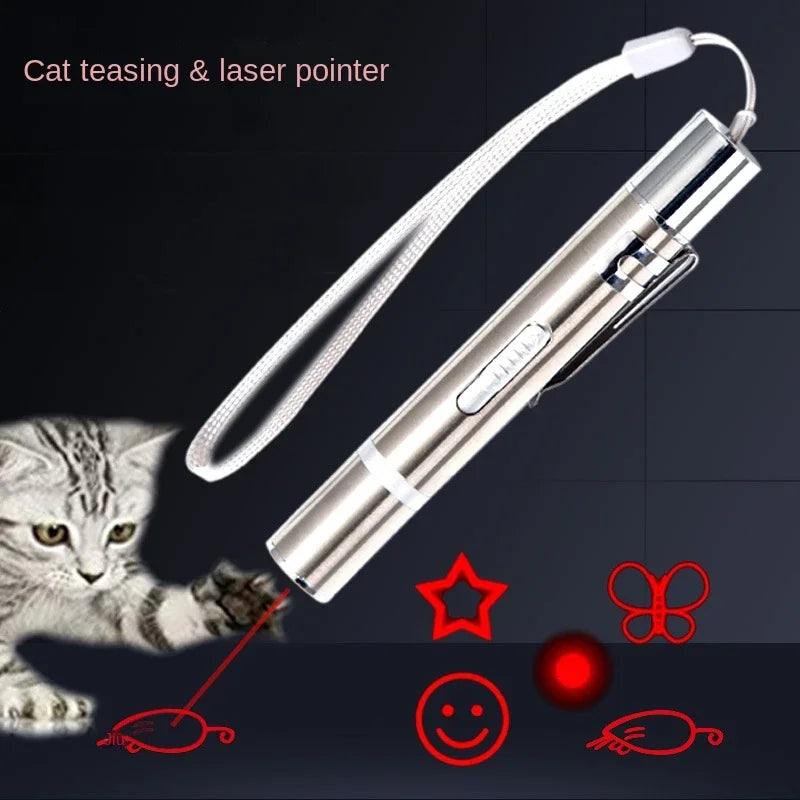 Usb Charging Infrared Cat Toy Laser Light Pattern Projection Interactive Cat Stick Pet Toy Supplies