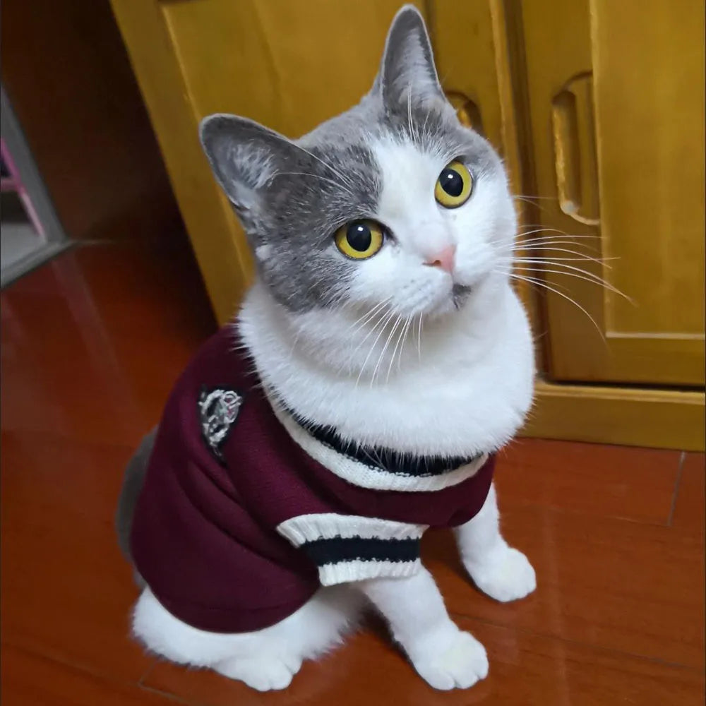 Dog Cat Sweater Hoodies Pullover Pet Clothes Doggy Vest Shirt Warm Kitten Knitwear Small Dog Sweatshirt Autumn Winter Outfits