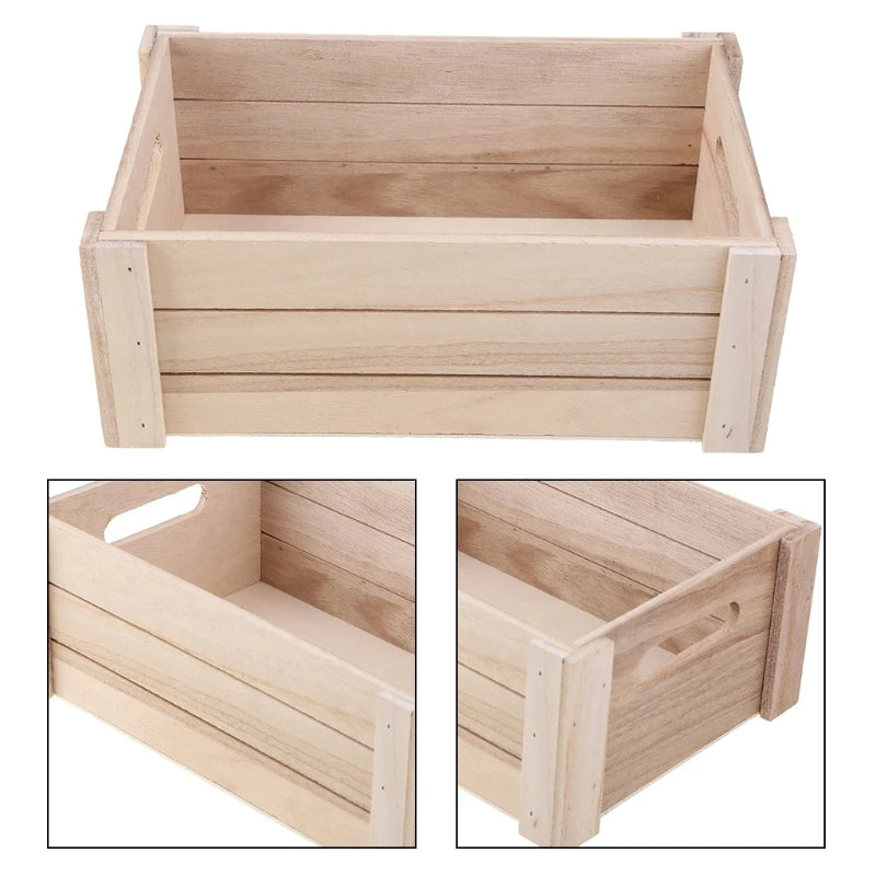 Creative Wooden Desktop Storage Basket Rectangular Desk Organizer Box Desktop Sundries Collection Arrangement Home Decor