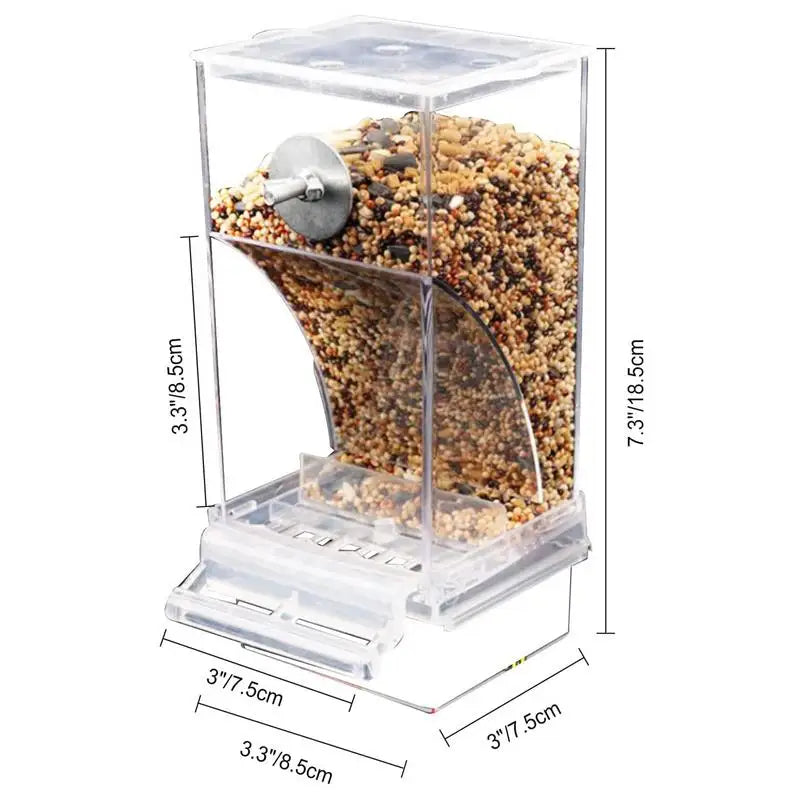 Acrylic No Mess Bird Feeders Automatic Parrot Feeder Drinker Food Container For Perch Budgerigar Parakeets Bird Cage Accessories