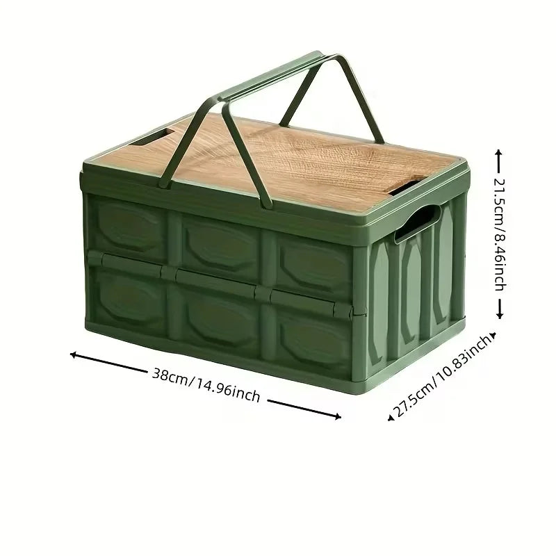 1 Outdoor Camping Storage Box with Lid, Multi-Purpose Large Capacity Car Trunk Organizer, Portable Stall Sorting Box, Suitable F