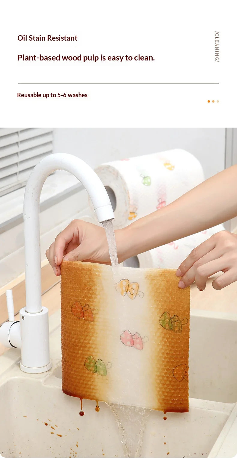 Thick, Washable, Printed, All-Purpose Kitchen Cloth – Suitable for Both Wet and Dry Cleaning, Lint-Free and Ideal for Washing Up