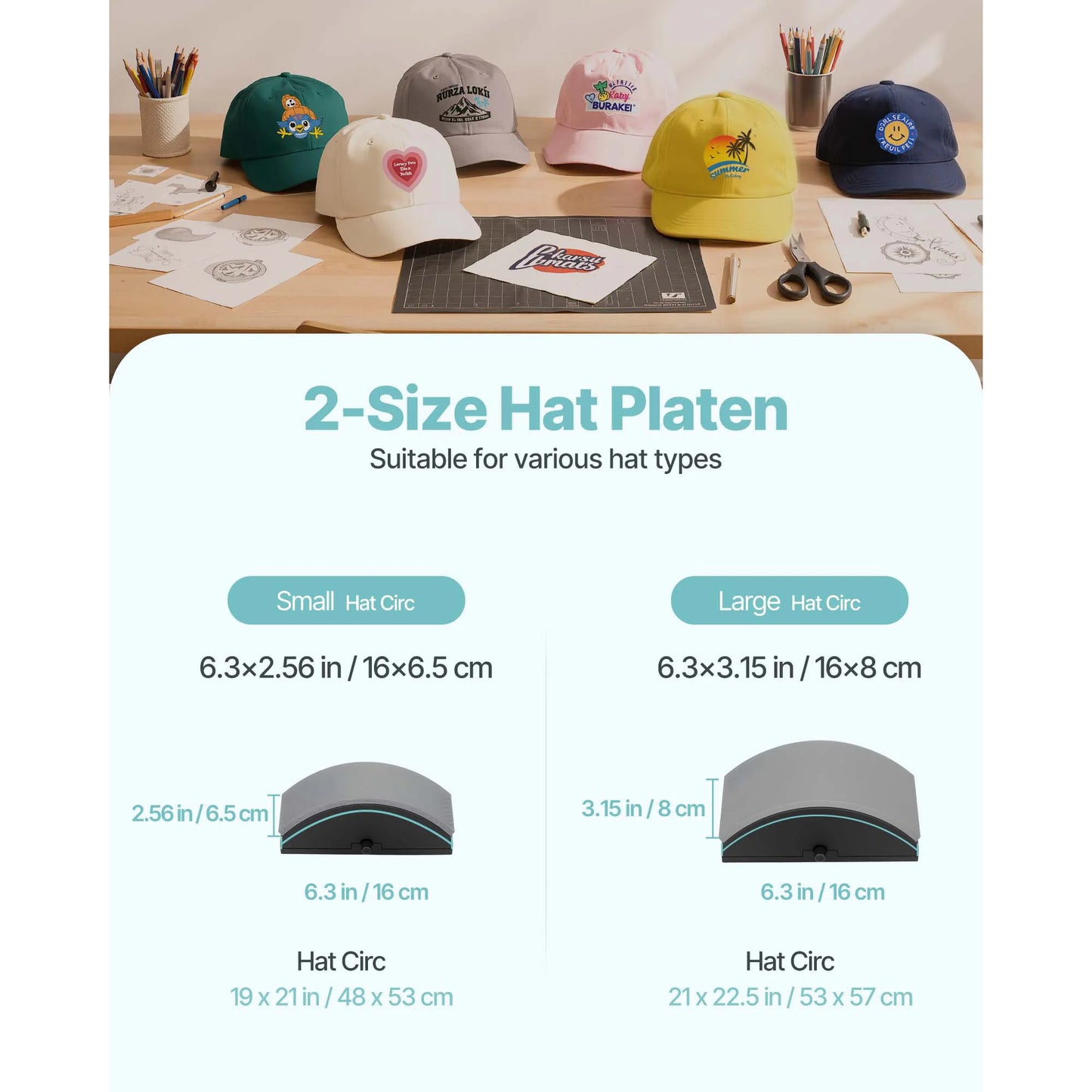 SucceBuy Hat Heat Press Machine with 2/4pcs Interchangeable Platens Precise Temperature and Time Control Hat  Heat Press