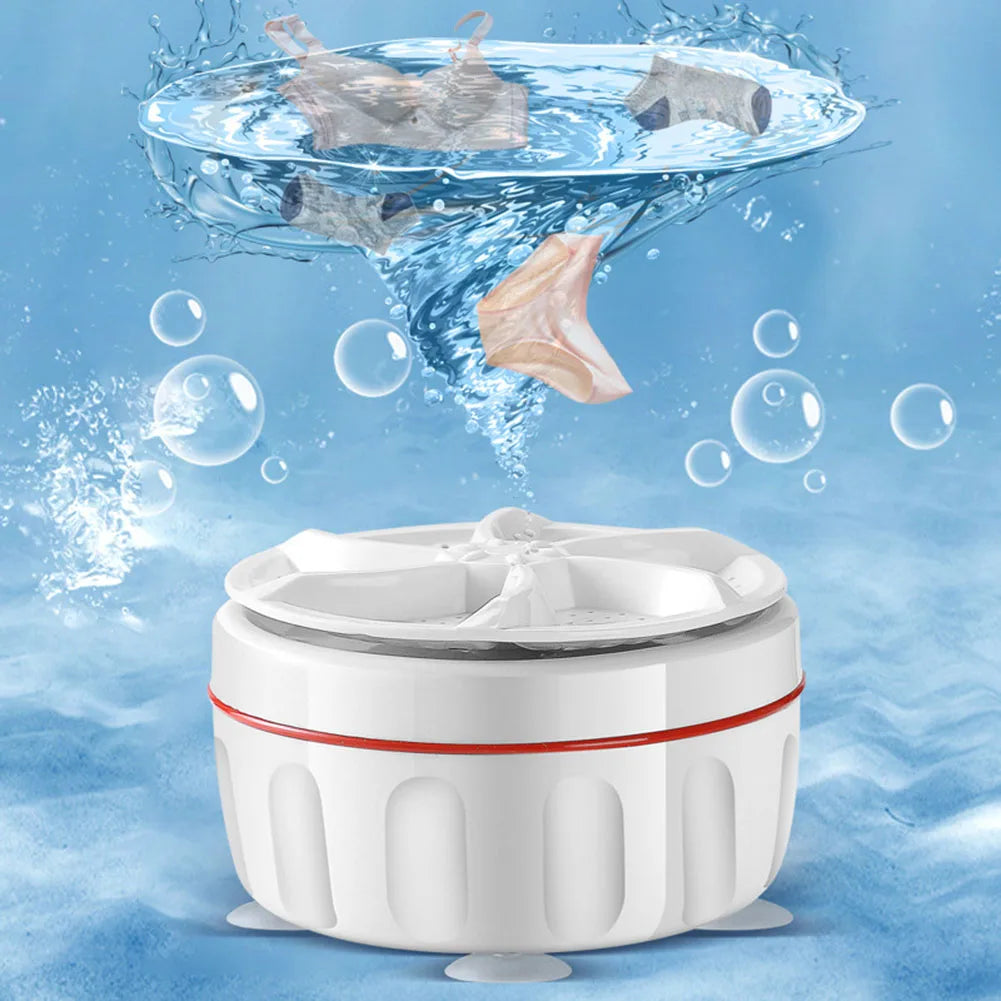 USB Travel Washer Washing Air Bubble Machine Ultrasonic Rotating Turbine Washing Machine for Socks Underwear Wash Dishes