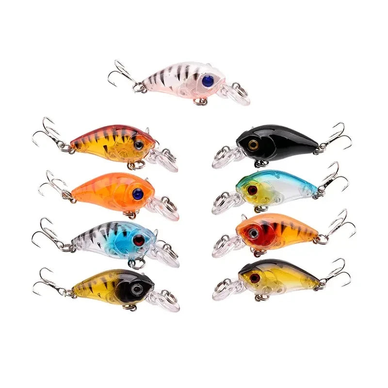 9pcs/lot Crankbait Fishing Lure, Simulating Artificial Hard Bait, Fake Lure, Fishing Gear For Bass Trout Freshwater Saltwate