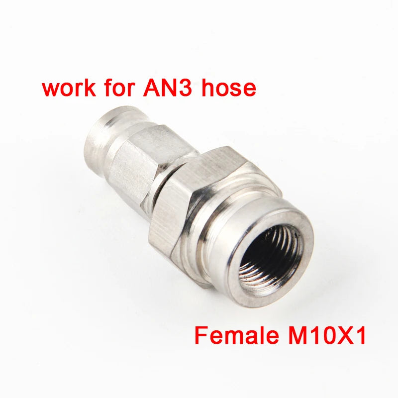 AN3 Motorcycle Motor Bike Hydraulic Brake Oil Hose Line Banjo Fitting m10x1 stainless Steel 10mm