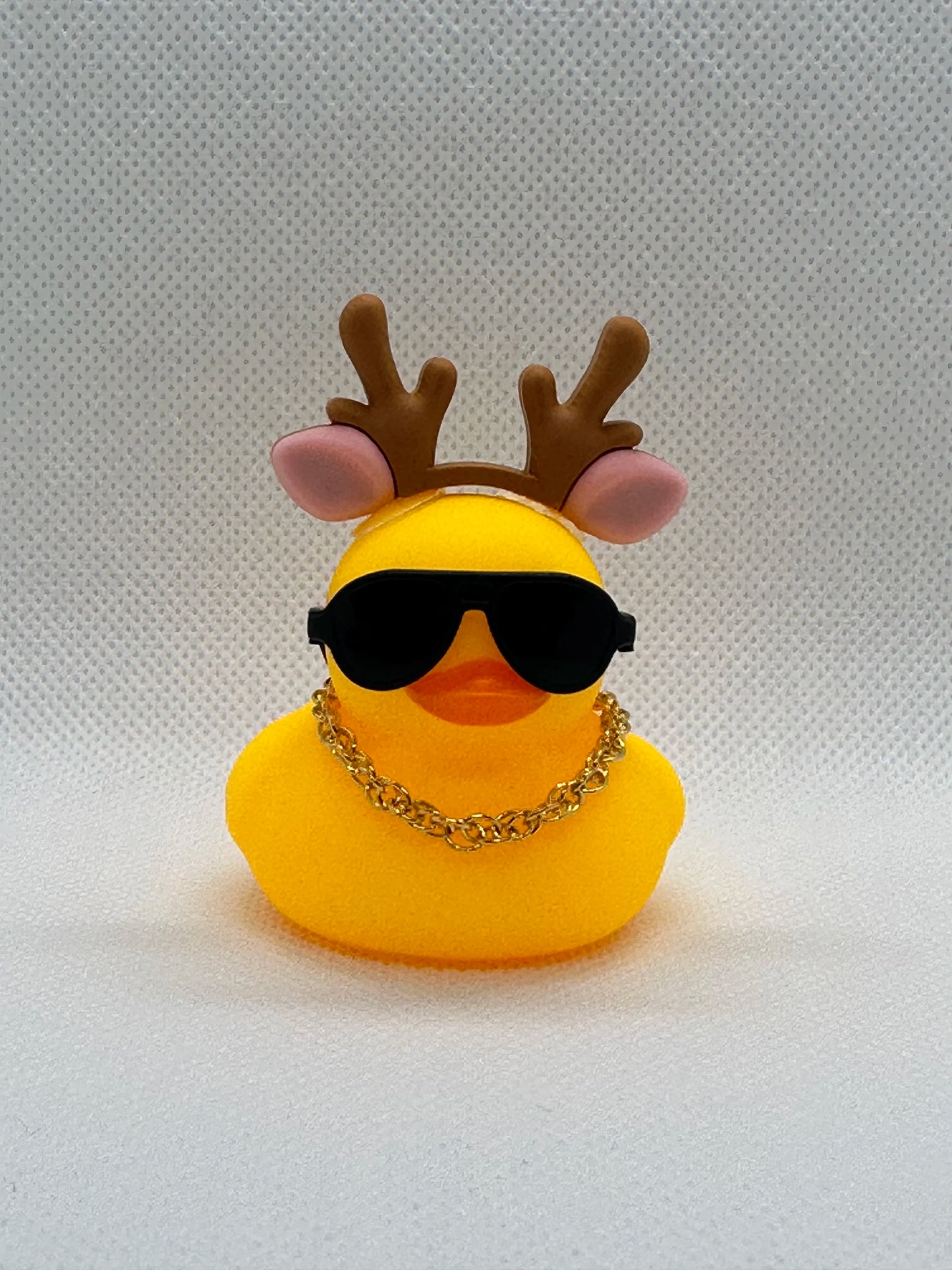 Car Duck Car Rubber Dashboard Decorations Ornament Yellow Duck with Mini Swim Ring Sun Cowboy Hat Necklace