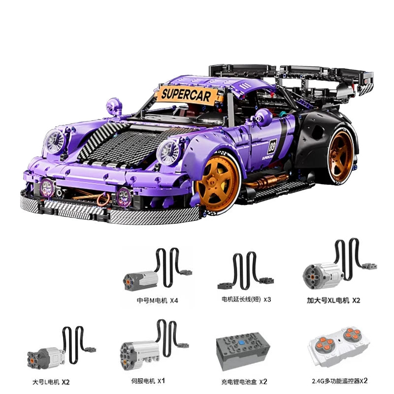 IN STOCK 10544 MOC Technical Remote Control Sports Car Building Blocks Assembling Bricks Model Toys for Boys Christmas Gift Set