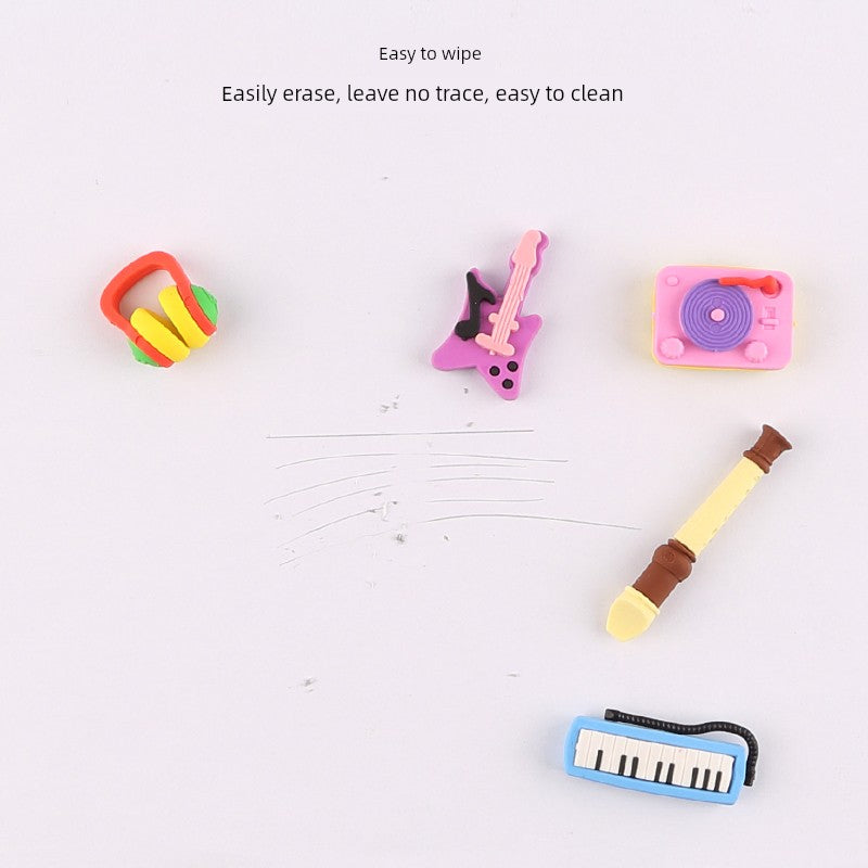 Musical Instrument Modeling Eraser Suit Creative Mini High Note Piano Guitar Eraser Student Music Stationery Prizes