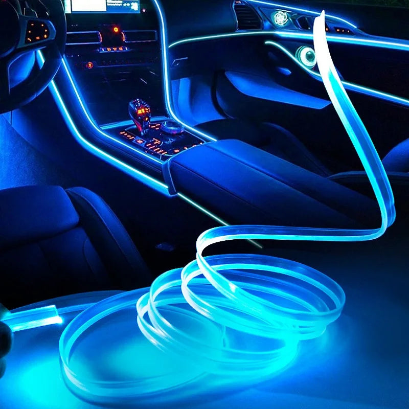 5M Car DIY LED Interior Lights Strip Atmosphere Decoration Lamp Neon Strip Universal Auto Flexible USB Ambient Light Cigar