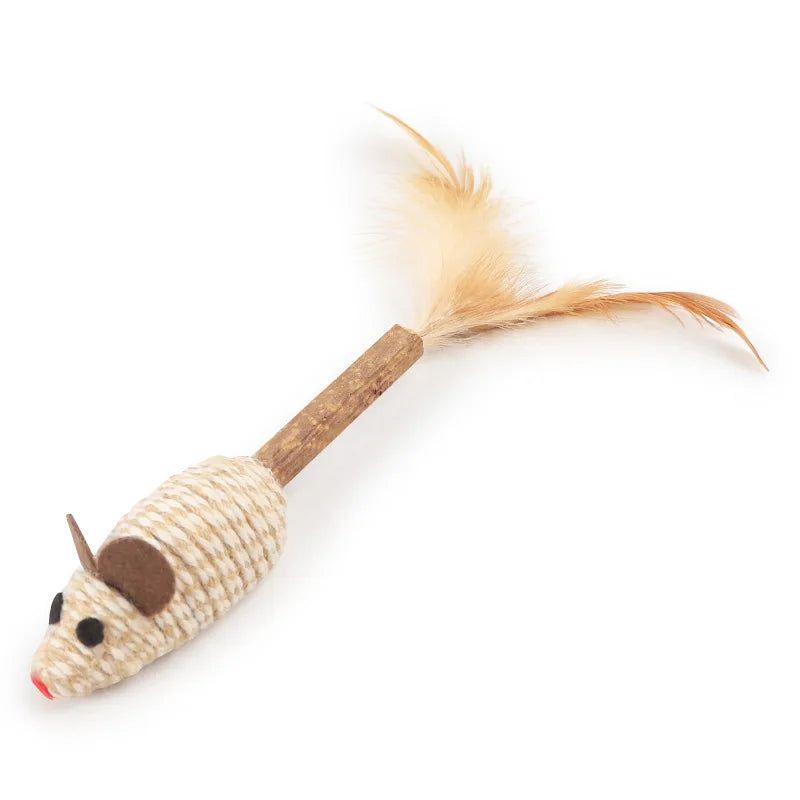 Fun cat stick toy Mouse Toy Kitten Stick Cat Stick Toy Wood interactive pet cat toy stick pet cat products