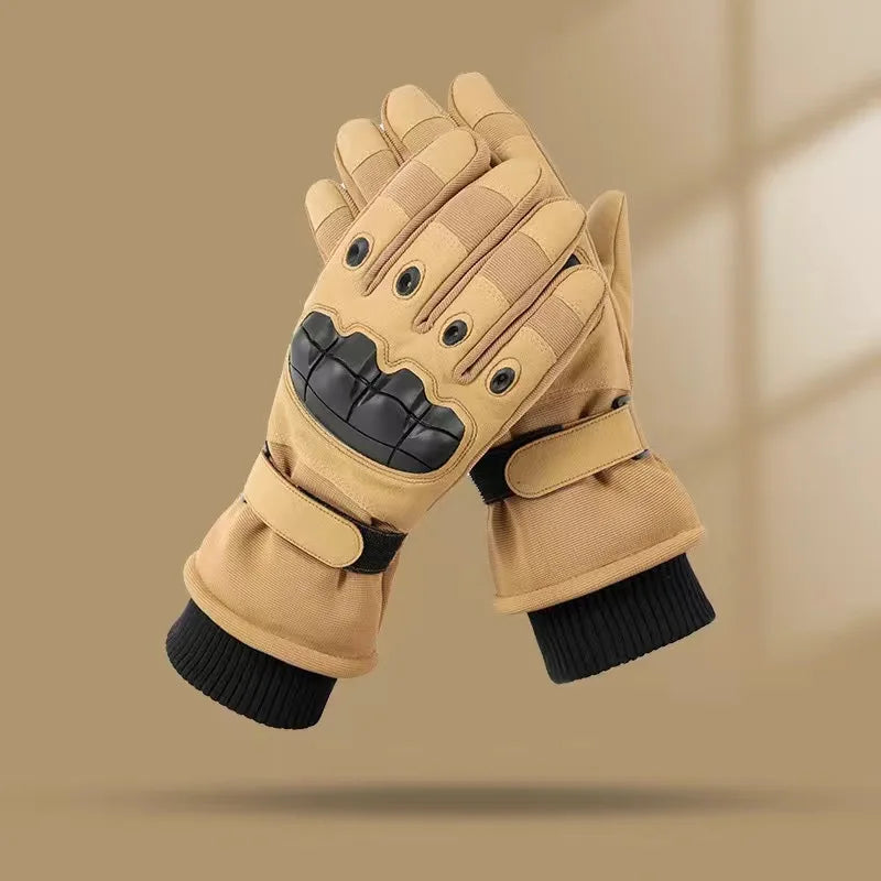Winter Gloves for Men Outdoor Motorcycle Riding Windproof Cold-proof Anti-slip Warm Touch Screen Fleece Thickened Skiing Gloves