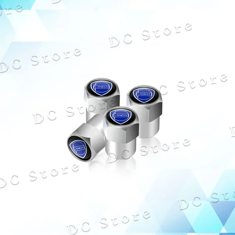 4Pcs Car Decor Metal Emblem Wheel Tire Valve Stem Caps Tyre Air Dust Cover For Lancia Logo Delta 3 Musa Ypsilon Phedra Voyage