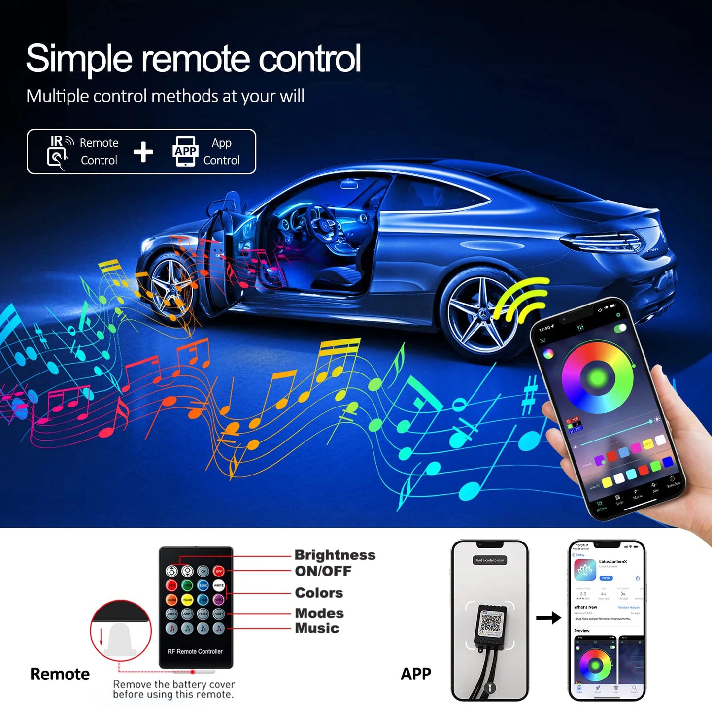 RGB Led Car Interior Atmosphere Ambient Lights 6/8m Neon Fiber Optic Light Strips USB APP Music Control Auto LED Decorative Lamp