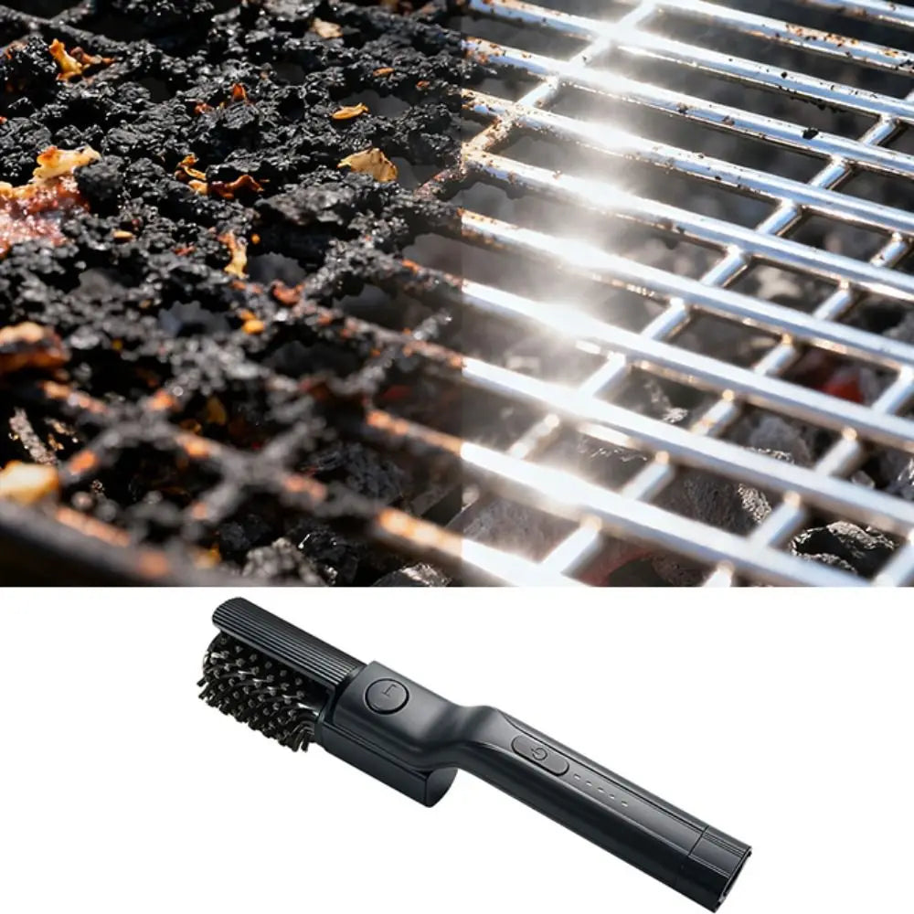 360 Degree Rotate Electric Grill Brush Adjustable Angle Rechargeable BBQ Grill Cleaner Wireless with Replacement Brush Head