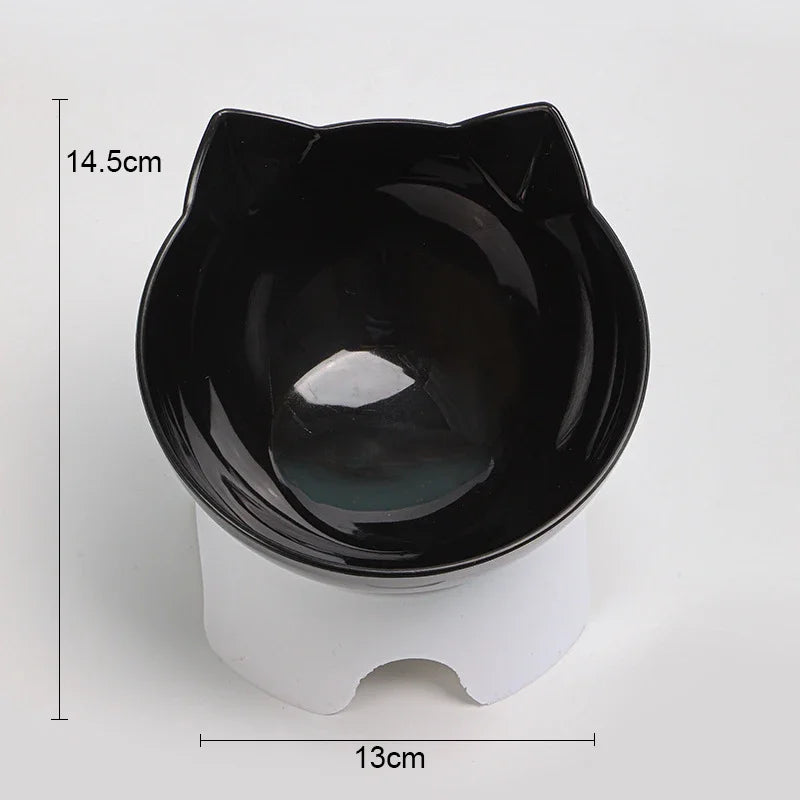 Cat Feeding Bowl Transparent Plastic Pet Food Water Feeder Bowl Raised Stand Inclination Mouth Feeding Bowl Kitten Supplies