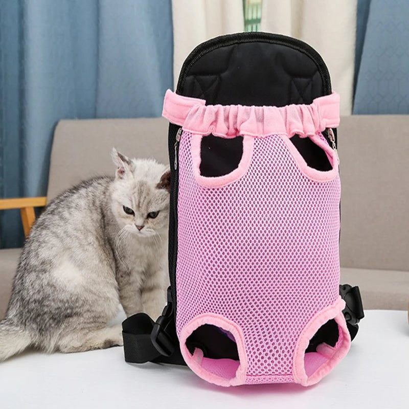 Cats and dogs Breathable outdoor portable backpack Pet backpack Chest bag Pet travel backpack four-legged backpack