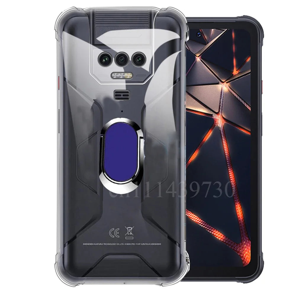 For Cubot KingKong 8 Power Ring Holder Case Black Soft TPU Camera Protection Back Phone Case For Cubot KingKong Power 6.5"