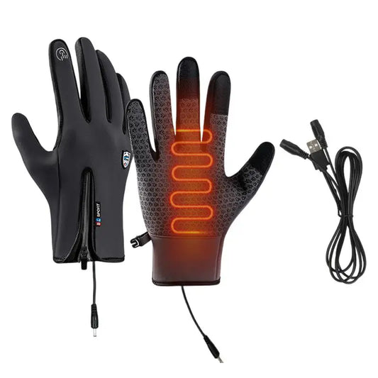Heated Work Gloves Rechargeable Hand Warming Gloves Non-Slip Winter Gloves With Zipper Design Ice Fishing Gear For Men Women