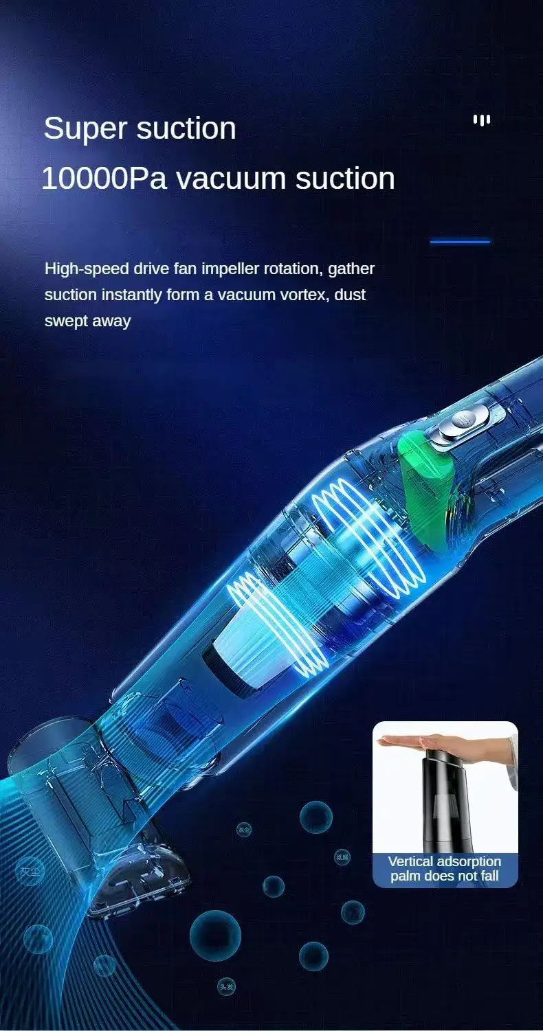 LEIBOO 10000PA Car Vacuum Cleaner Mini Portable Wireless Hand held Cleaner for Home Appliance Powerful Cleaning Machine