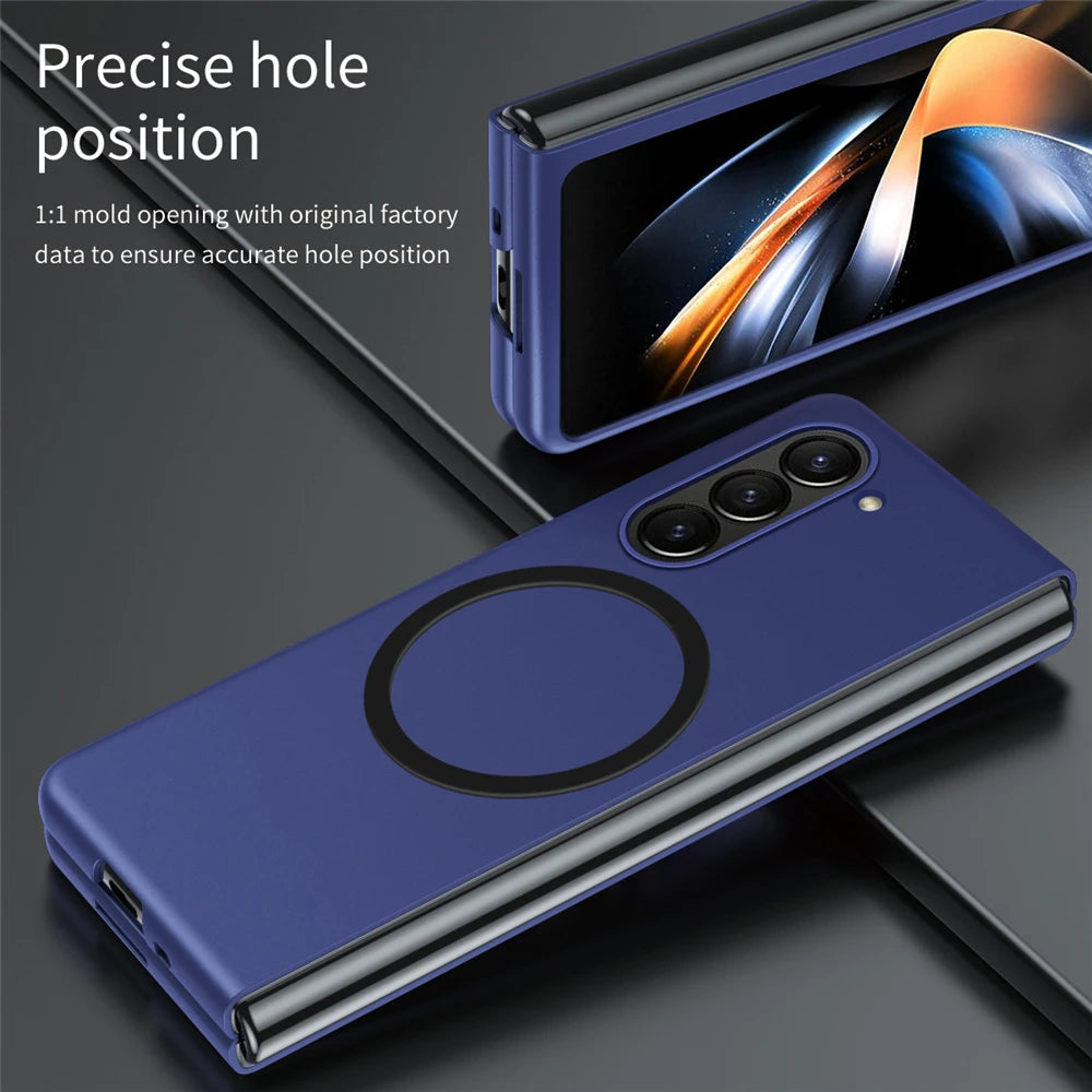 Magnetic Ultra Thin Hard PC Folding Phone Case for Samsung Galaxy Z Fold 6 Fold5 Fold4 Fold3 Wireless Charging Shockproof Cover