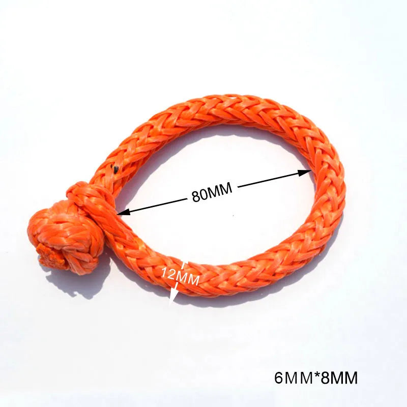 Free Shipping Red 6mm*80mm Synthetic Winch Shackle,Soft Shackle for Yacht,UHMWPE Shackle Boat,Sailing,Accessaries
