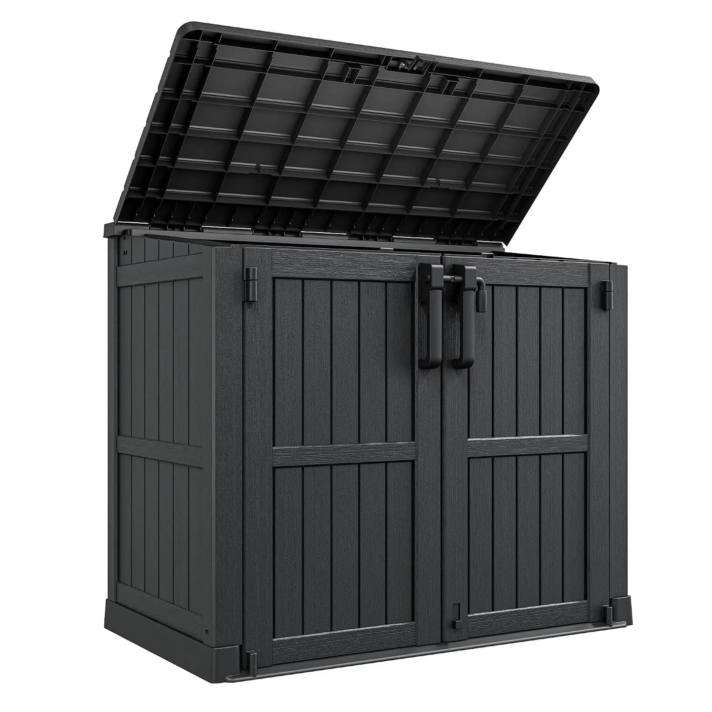 Outdoor Storage Cabinet 36 Cu Ft with Lockable Doors, Portable Horizontal Resin Storage Shed -Easy to Assemble,, Custom