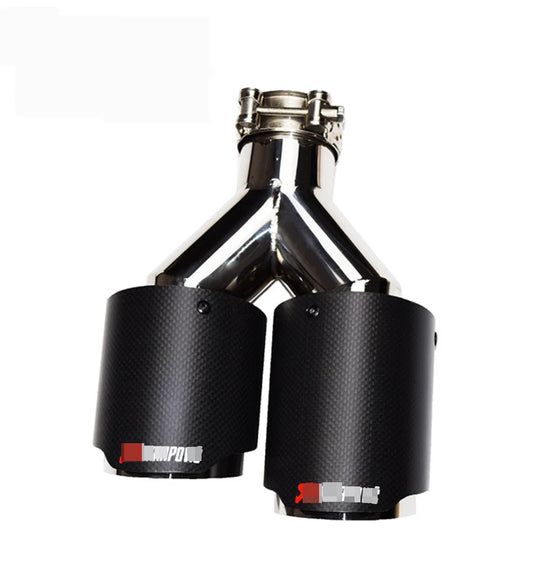 Real carbon fiber  AK exhaust pipe fit for universal car dual Y type tips
