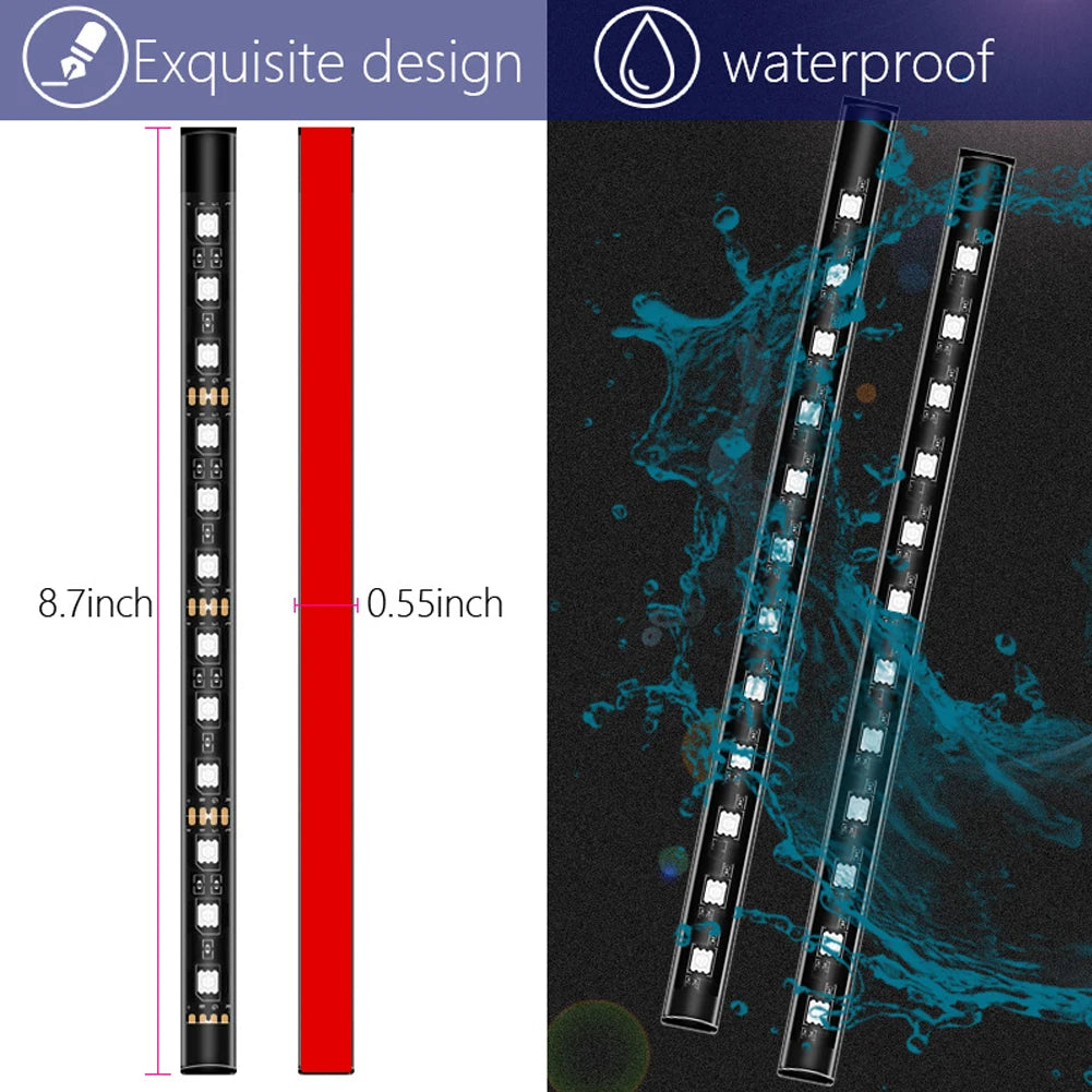 Led Bar Car Interior Backlight Ambient Mood Foot Light With Cigarette Lighter Decorative Atmosphere Lamp Auto Accessories 12v