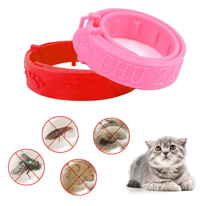 Anti Flea Mite Cat Collar Cute Cat Flea Mosquito Repellent Collar Adjustable Anti Fleas Lice Mites Pet Collar Cat Accessories