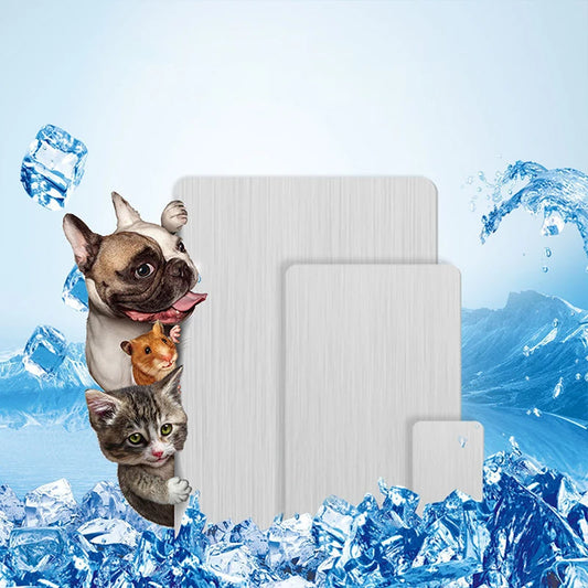 Summer Pet Cooling Aluminum Alloy Mat Rabbits Hamster Cooling Ice Cushion Bed Summer Cooling Supplies for Small Animals D9126