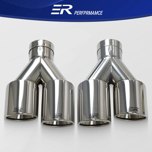 Exhaust Racing Dual Car Modification Stainless Steel Universal Automobile Exhaust Pipe Muffler Double Exhaust Tips