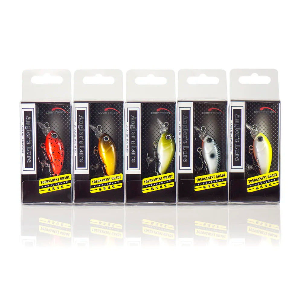 Plastic Hard Lures 36mm 1-3/8" 4.3g 1/8 oz. Sinking Crankbaits, Fishing Baits, Crankbait,  Wobblers, Plug, Freshwater Fish Lure