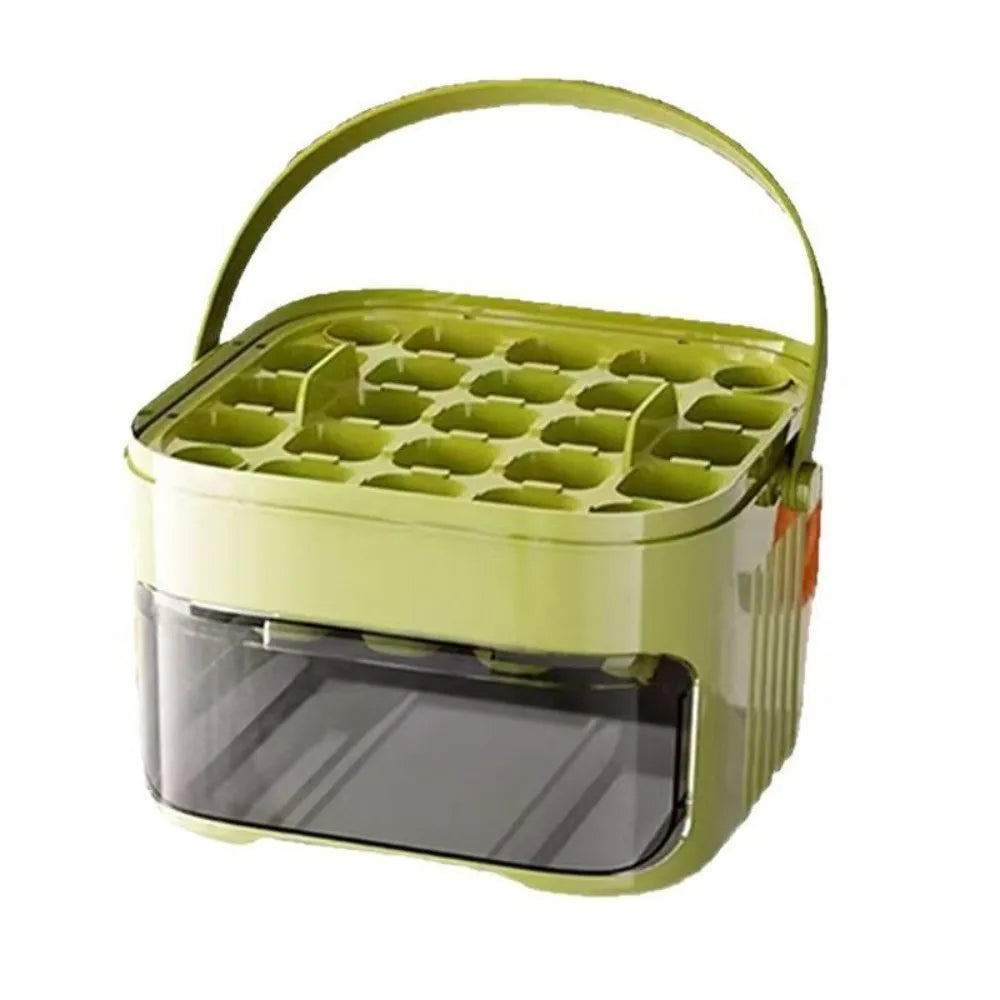 50-Cube Ice Maker with Easy Press Cap Large Capacity Double-layer Ice Cube Machine with Easy-press Lid Reusable Ice Cube Maker