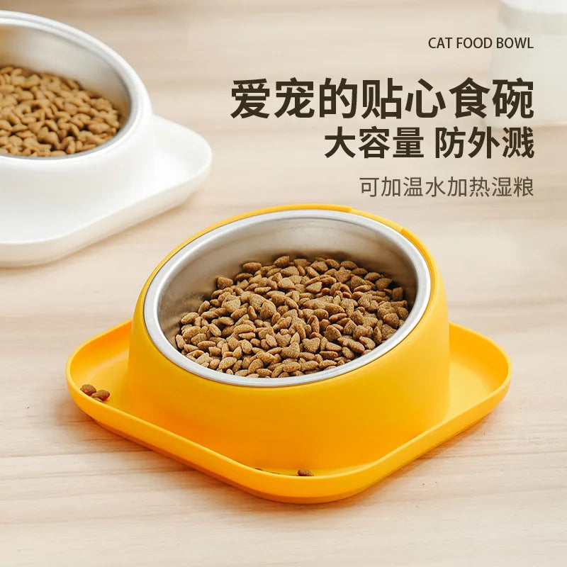 Cat Feeder Slope Anti-Ant Food Bowl For Cat Pet Accessories Dog Bowl Stainless Steel Container For Cats Pet Supplies