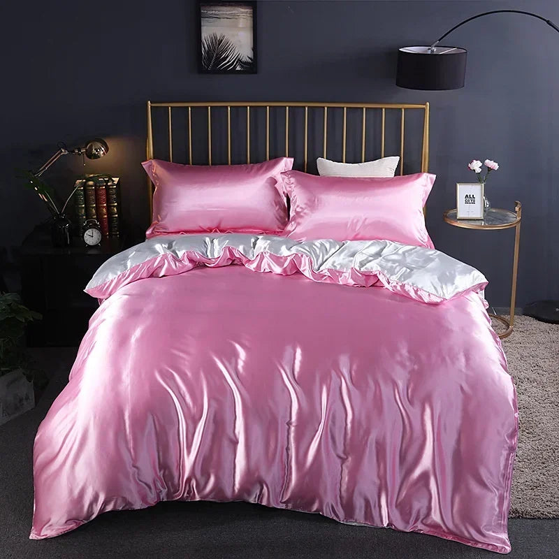 blending Mulberry Silk Bedding Set Silky High-end Queen Size Duvet Cover Set with Fitted Sheet Luxury Bedding Sets King Bed Sets